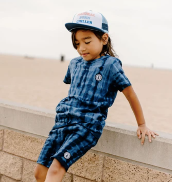 Tiny Whales - Natural Born Chiller Trucker Hat in Navy/Lt. Blue