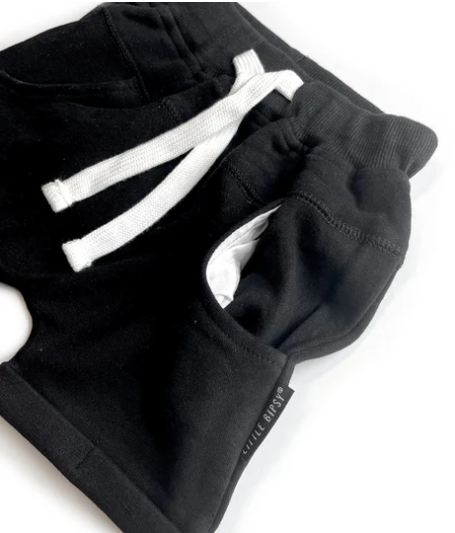 Little Bipsy - Rolled Harem Shorts in Black