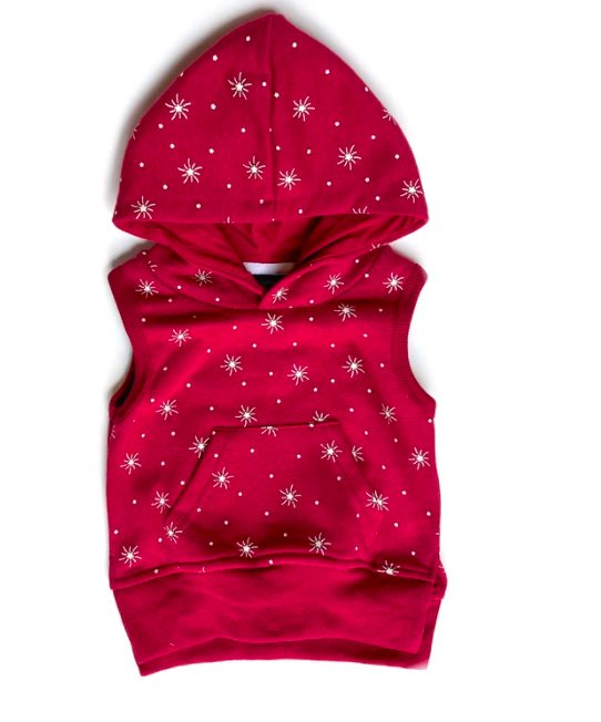 Little Bipsy Star sleeveless hoodie red
