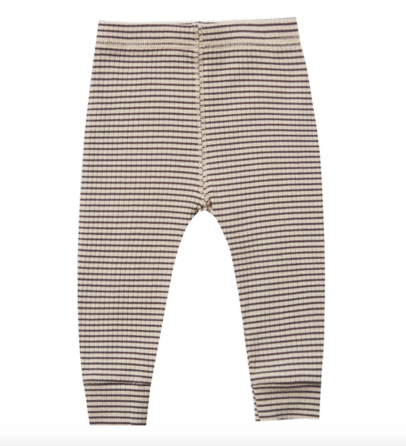Quincy Mae charcoal stripe ribbed legging