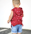 Little Bipsy - Sleeveless Star Hoodie in Red