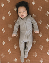 Mebie Baby - Organic Ribbed Zipper One-Piece in Grey