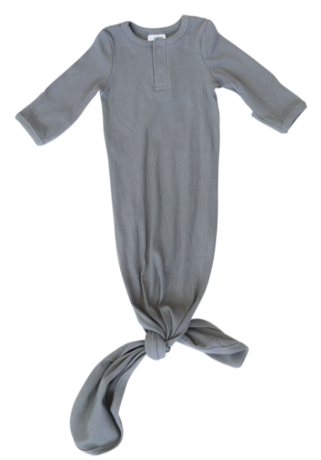 Mebie Baby ribbed gown in grey
