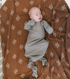 Mebie Baby - Organic Ribbed Knot Gown in Grey
