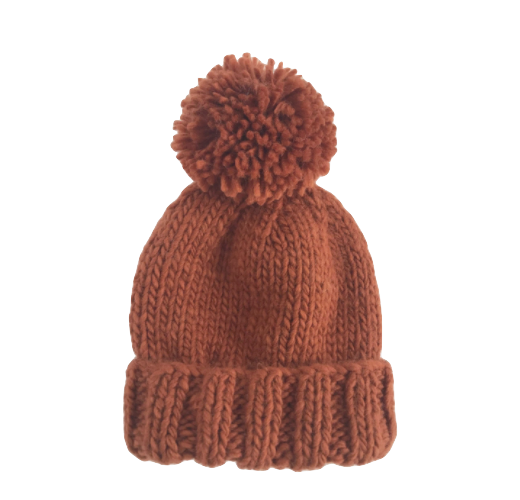 The Blueberry Hill - Classic Pom Hat in Cinnamon