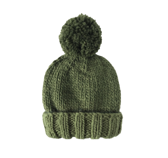 The blueberry HIll classic pom hat olive