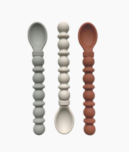 The Dearest Grey - Silicone Teethy Utensil 3-Pack - Earth Tones