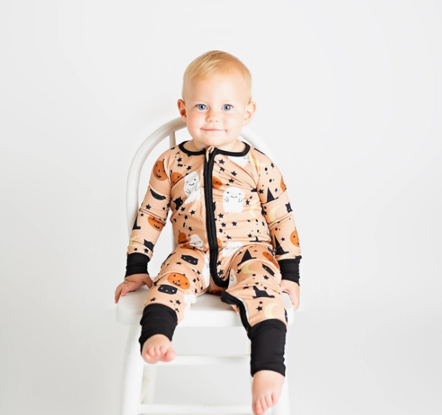 Emerson and Friends - Trick or Treat Halloween Bamboo Baby Footed PJs