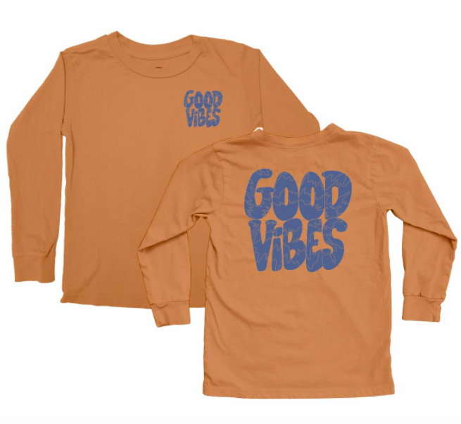 Tiny Whales - Good Vibes LS Tee in Rust