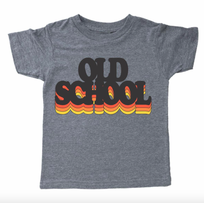 Tiny Whales - Old School Tee in Heather Grey