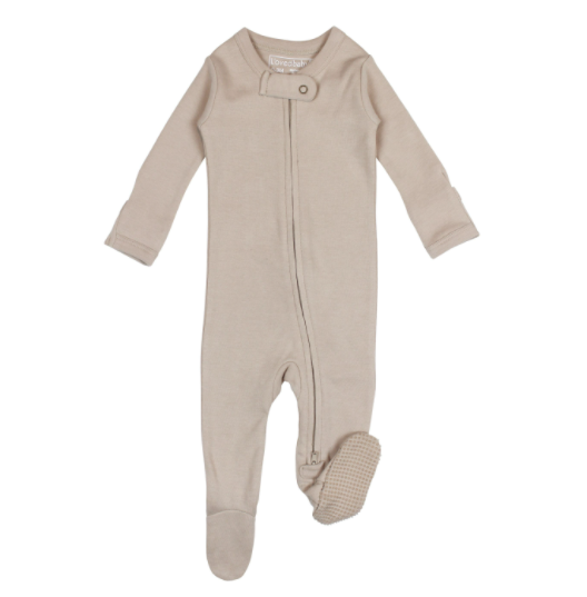 L'oved Baby - Organic Zipper Footie in Oatmeal