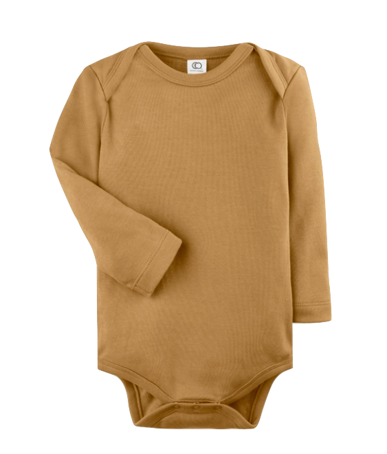 Colored Organics - Long Sleeve Bodysuit in Amber