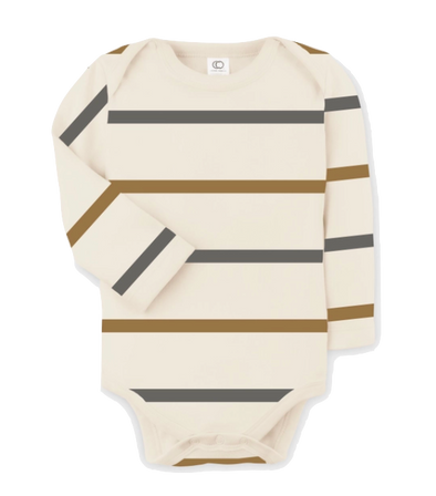 Colored Organics - River Long Sleeve Bodysuit in Reno Stripe