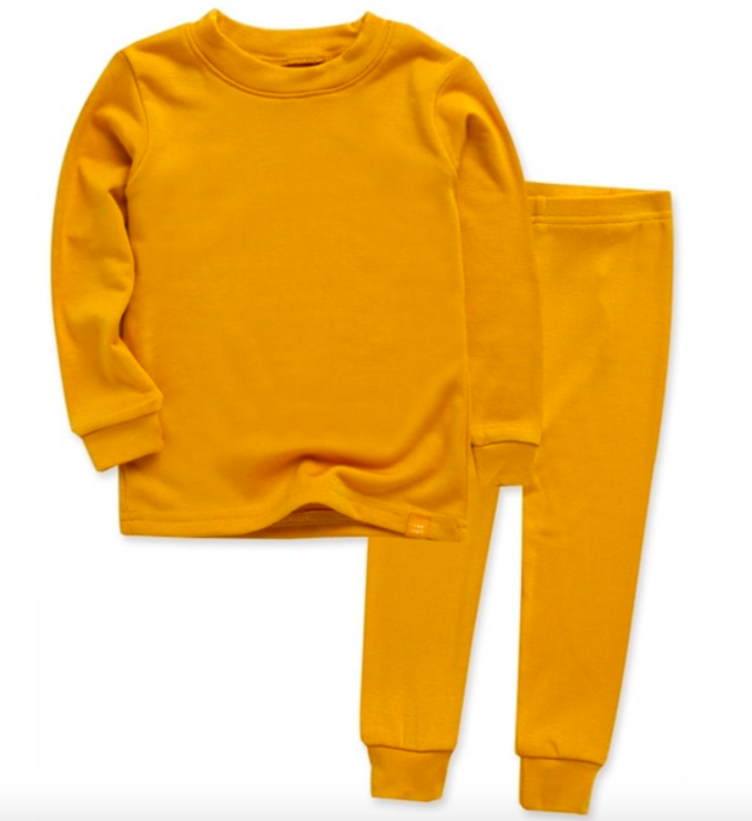 toddler basic pajamas mustard