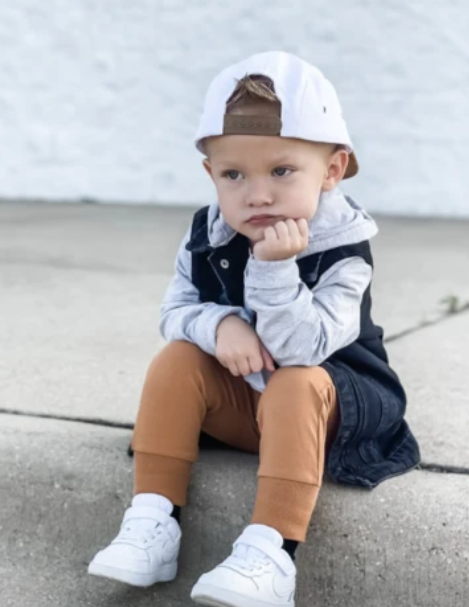 Little Bipsy - Hooded Denim Jacket in Black Denim + Frost