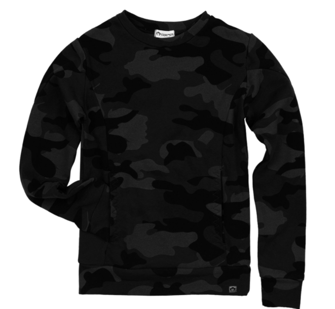 Appaman - Boys Feature Crewneck Sweatshirt in Black Camo