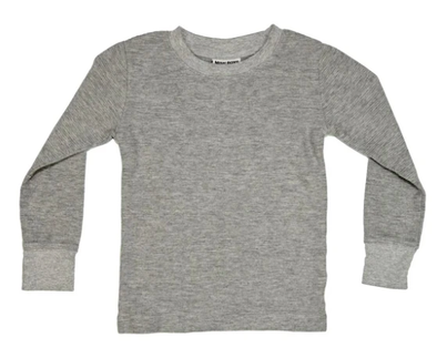 Mish Mish - Long Sleeve Thermal Shirt in Heather Grey