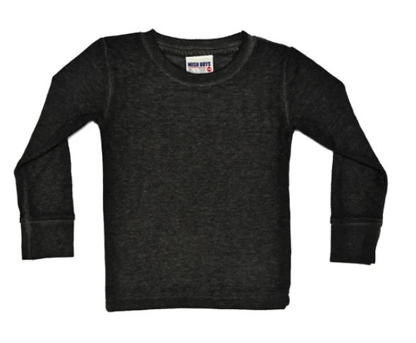 Mish Mish - Long Sleeve Thermal Shirt in Charcoal