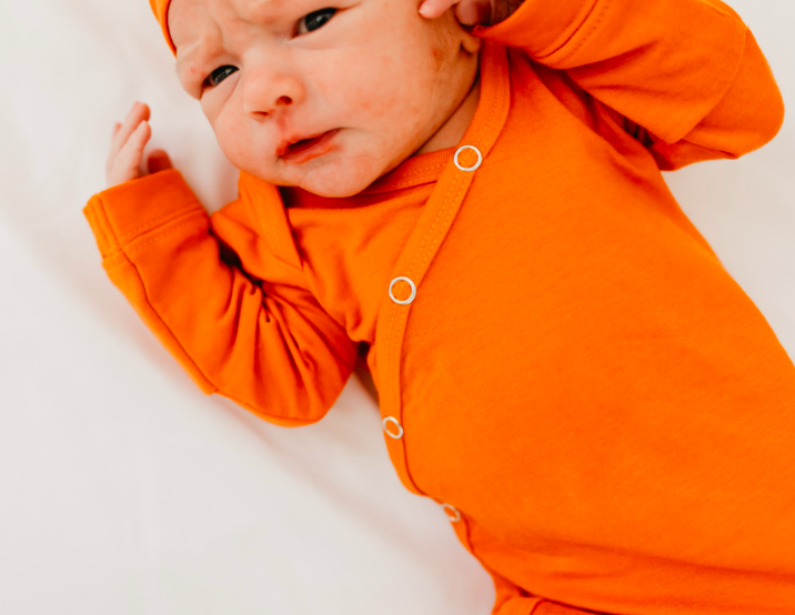 Copper Pearl - Newborn Knotted Gown in Blaze