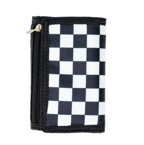 boys black and white checkered wallet