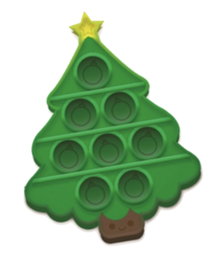 OMG POP Fidgety - Holiday/Christmas Mini Pop It Toys - Assorted Colors/Styles