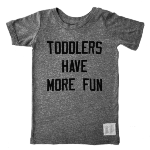 Retro Brand - Toddlers Have More Fun Slim Tee in Heather Grey