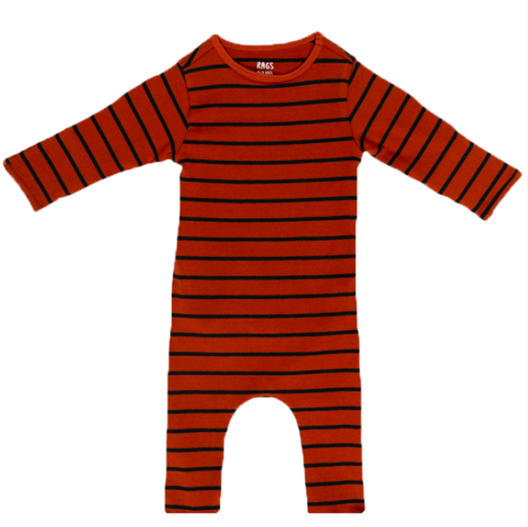 Rags infant rag romper ginger stripes