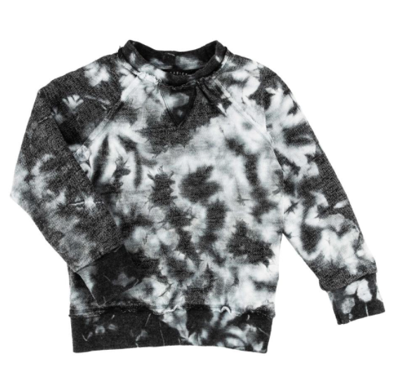 Black and white tie dye pullover for kids