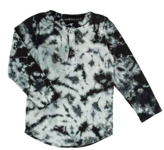 Miki Miette - Boys Buzz Tie Dye Henley in Bandit