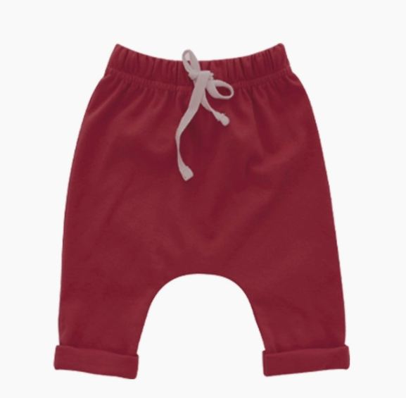 Emerson and Friends - Cotton Baby Joggers in Merlot