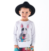 Rock Your Kid - Snow Cone Bull Terrier Long Sleeve Tee in White