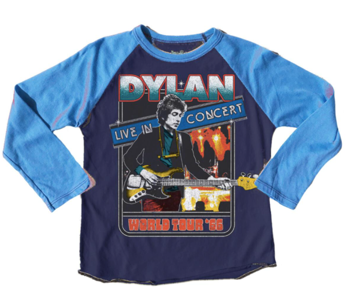 Rowdy Sprout - Bob Dylan Recycled LS Raglan in Moody Blue