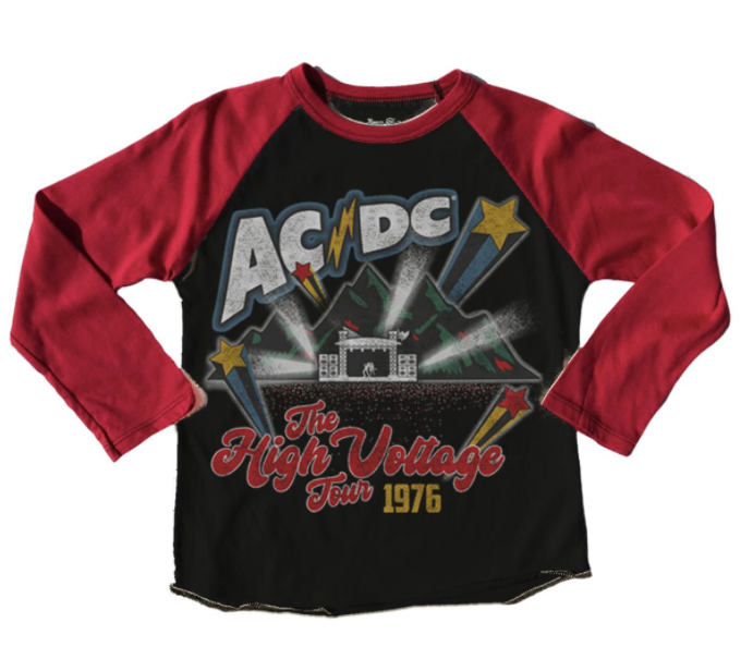 Rowdy Sprout ACDC kids long sleeve raglan