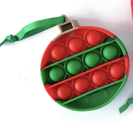 OMG POP Fidgety - Holiday/Christmas Mini Pop It Ornament - Assorted Colors/Styles
