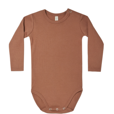 Quincy Mae ribbed bodysuit clay