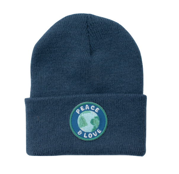 Seaslope - Peace and Love Knit Beanie in Marine