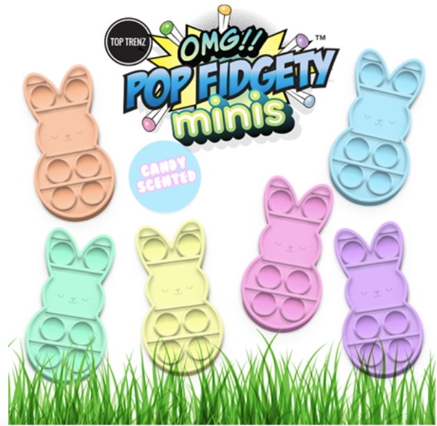 OMG POP Fidgety - Bunny Mini Pop It Toys - Assorted Colors