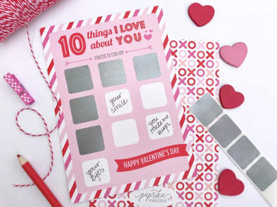 Paprika - 10 Things I Love About You Scratch Off Valentine