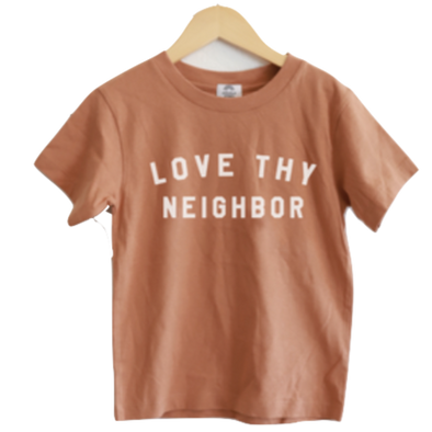 Polished Prints - Love They Neighbor Tee in Vintage Brown