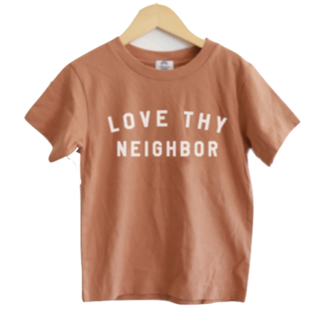 Polished Prints - Love They Neighbor Tee in Vintage Brown