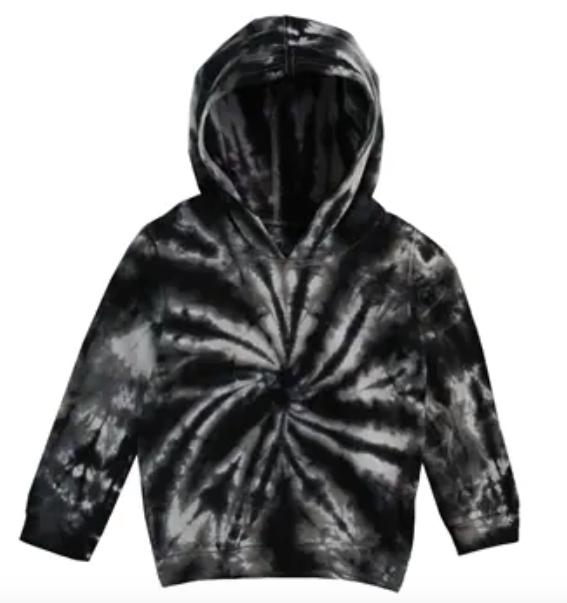 Kapital K Spiral Tie Dye Hoodie in Black White