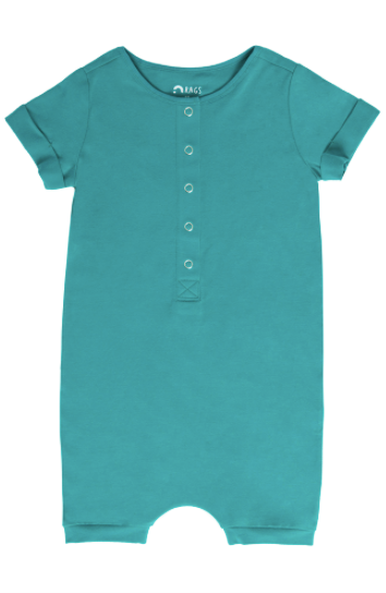 Rags  Short Sleeve Shorts romper in teal