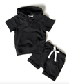 Little Bipsy - Short Sleeve Hoodie in Black