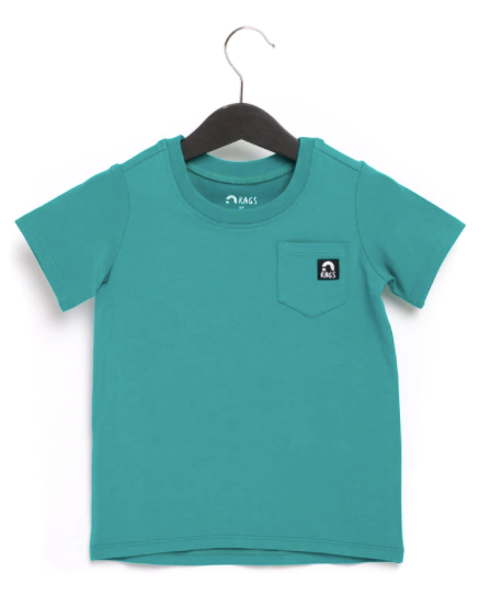 Rags - Short-Sleeve Chest Pocket Tee in Teal