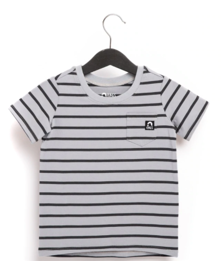 Rags - Short-Sleeve Chest Pocket Tee in Quarry Stripes