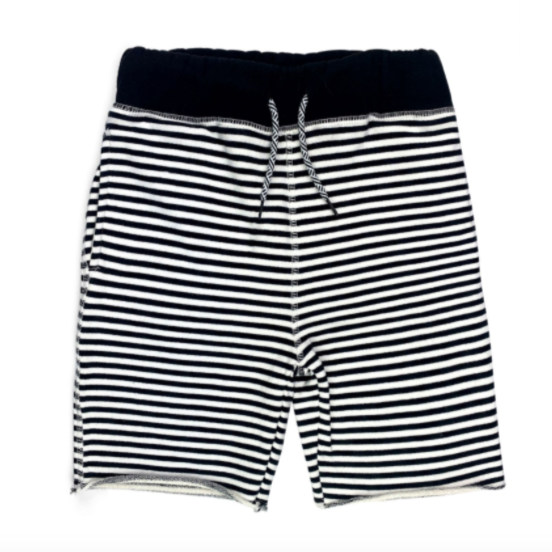 Appaman boys black white striped shorts