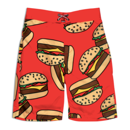 Cheeseburger swim shorts