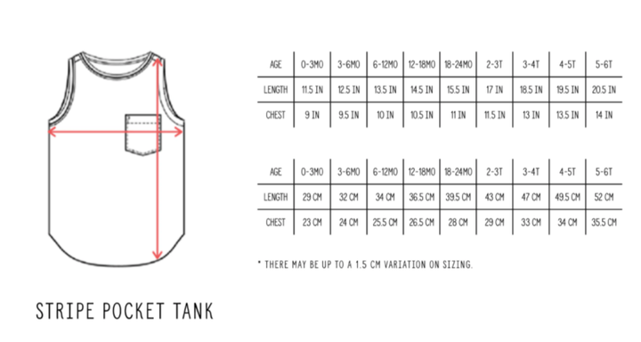 Little Bipsy - Stripe Pocket Tank in Sea Glass