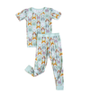 Little Sleepies - Rad Rabbits Short Sleeve Bamboo/Viscose Pajamas in Aqua