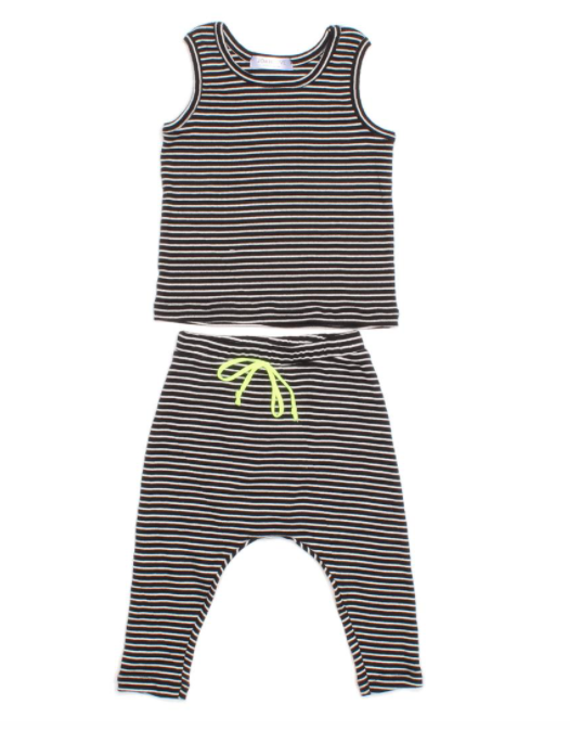 striped baby two piece set
